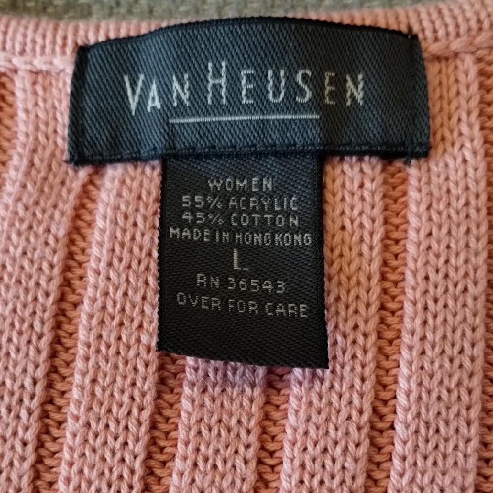 3 Women's Van Heusen Short Sleeve Ribbed Cardigan Size Large - Picture 14 of 15
